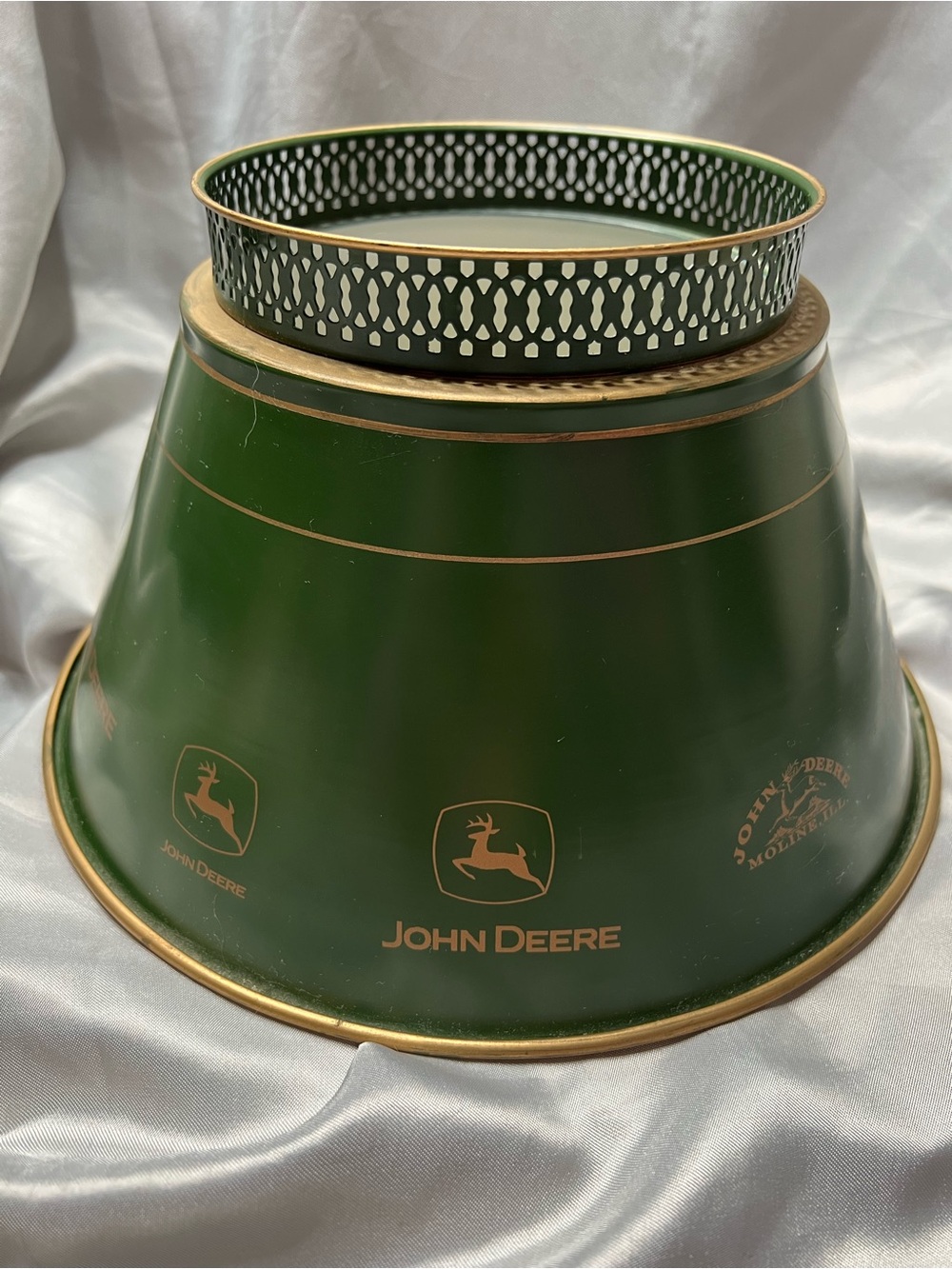 John Deere Green and Gold Metal Decorative Lamp Shade